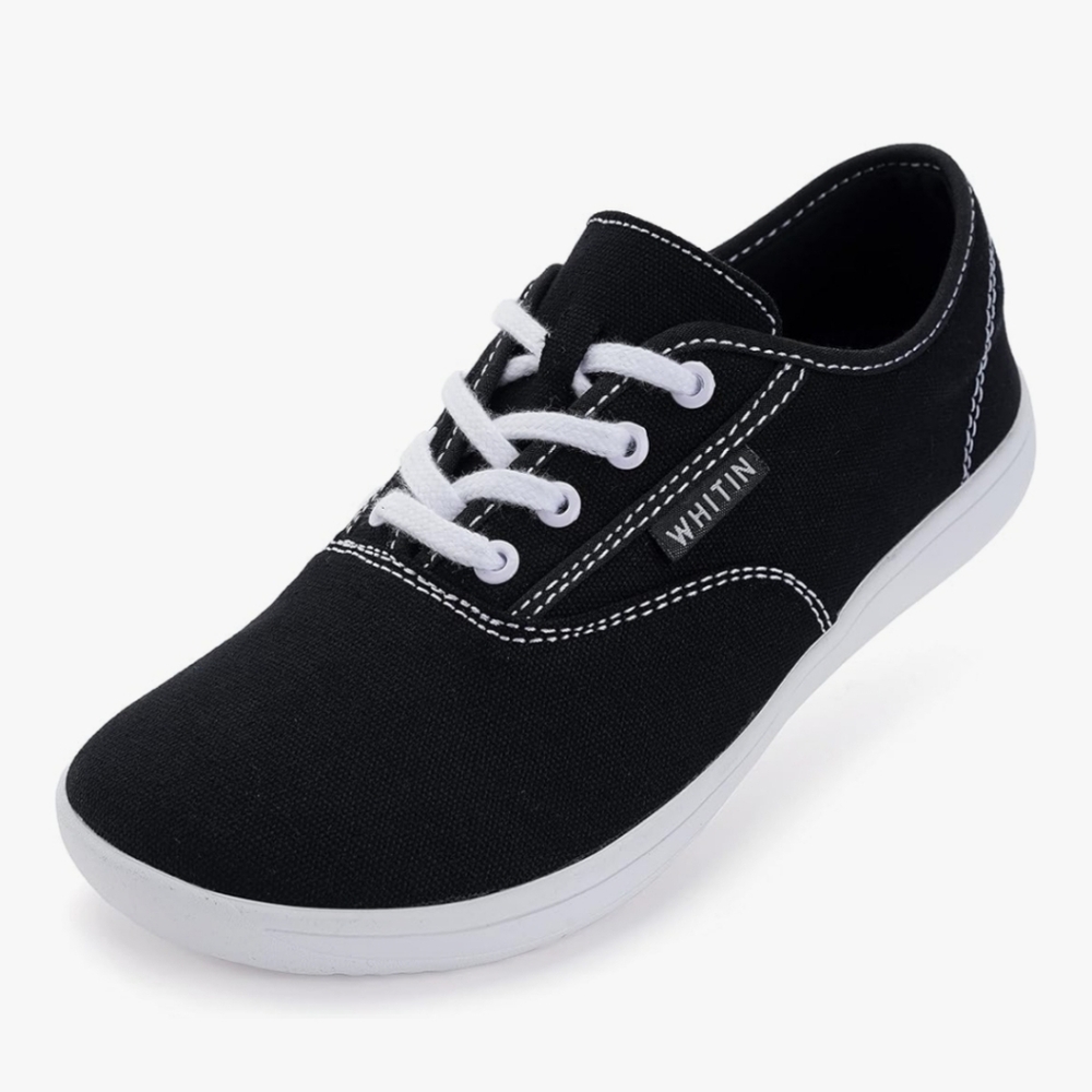 WHITIN Black and White Canvas Barefoot Sneakers